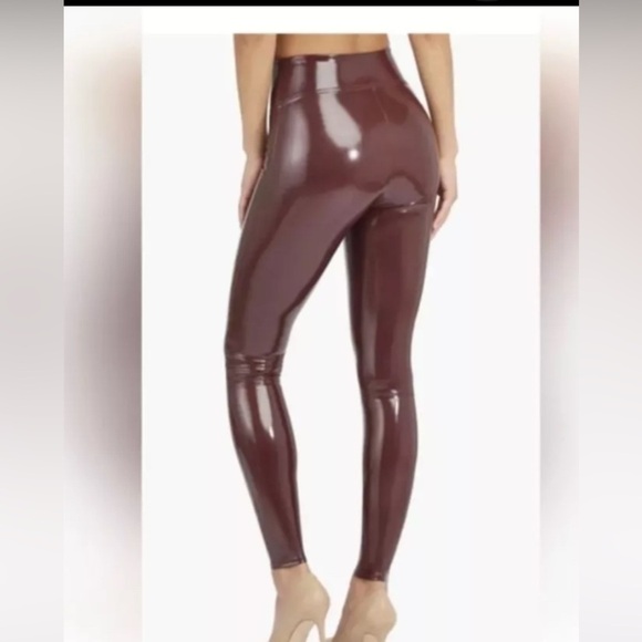 SPANX: FAUX PATENT LEATHER LEGGINGS, RUBY Size Petite Small. NWT. 128 retail - Picture 5 of 11
